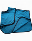 riding-out rug in 100% wool, petrol blue, laid out flat